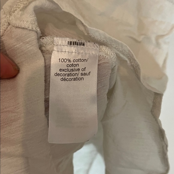 Maurices White Cold Shoulder Blouse with Black Embroidery Medium - Picture 7 of 8